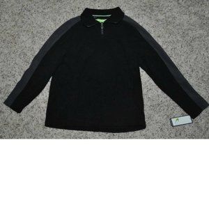 Boys Fleece Sweatshirt 8 Black Gray Long Sleeve 1/4 Zip Neck Shirt Tek Gear